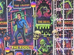 Custom 100% Cotton Woven Fabric Evil Dead Tarot Cards Horror Movie 1/4 Yard 9×56