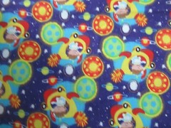 KIDS Outer Space On Space Ships Cotton Fabric Hancock Fabrics VTG BTYX 44″W