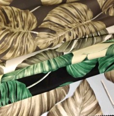 SUNBRELLA MONSTERA LEAF FABRIC SAMPLES, 25″ X 25″ SOLLIS PATTERN, ACRYLIC