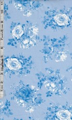 Patriotic Americana Bouquets Blue Flowers by Clothworks btp