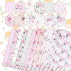 12pcs Pink Rose Cotton Fabric Bundle 18×22 Inch Quilting Fat Quarters DIY Crafts