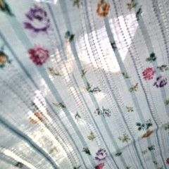 2.5 Yds Vintage Grannycore Cotton Dimity Print Blue with Ditzy Flowers