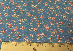 Vtg Allover Floral Print Fabric With Birds Cranston VIP Print Pink Tan Blue BTY