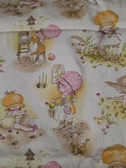 VTG J Manes Lot Of 3 HOLLY HOBBIE HTF Fabric Pieces Various Sizes Read
