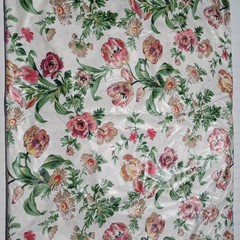 Vintage Ramm Fabric Petworth 7 Yards Chintz Floral Tulips Upholstery Mat G2U