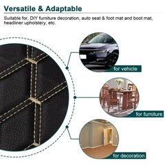 Quilted Faux Leather Upholstery Fabric 63″ Wide Diamond Stitch Foam Back By Yard