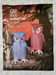 Vintage 1970s Quilted Fabric Owl Kit Pink