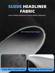 Black Suede Headliner Fabric 96×60 Auto Headliner Tube Kit Car Ceiling
