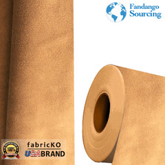 Faux Suede Fabric solid Caramel Color 56″ W, W/Backing Soft and Supple by Yard
