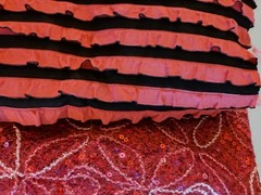 12.5+ Yards PINK Fabric Bundle – Solids Textures Stripes Embellished – Free Ship
