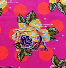 Tula Pink Curiouser PWTP 161 Painted Roses Daydream polka dots roses OOP BTY