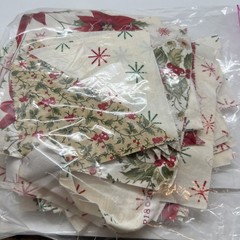 Estate Fabric Scrap Precut Quilt Blocks 4.5 And 6.5 Christmas