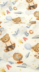 Amusing Teddy bear Patterned Fabric made in Korea by the Half Yard