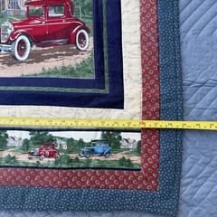 FABRIC-ANTIQUE AUTOMOBILES CARS V.I.P CRANSTON 90S wall quilt route 46”x39”