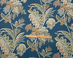 KRAVET ISHANA BLUE FLORAL 100% COTTON HIGH END MULTIUSE FABRIC BY YARD 54″W