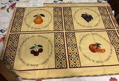Debbie Mumm Fruit Du Jour Fabric Panel NWT 6 17″ x 12″ Squares Grapes Pear