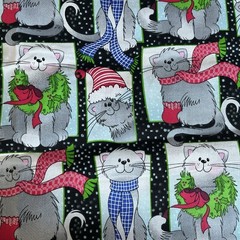 Christmas Winter Grey Cats Scarfs Hats Wreath Patty Reed Laurie Campbell 1.6 Y