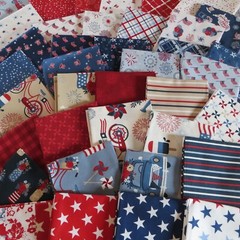 Patriotic Red White Blue USA Fat 1/4’s Riley Blake Fabric $3.99 Ships Any Amount