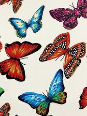Butterfly Twill Fabric Apparel Blouse Dress Nature Print BY the Yard
