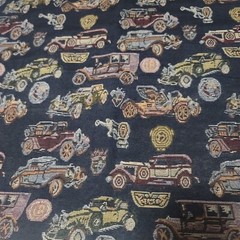 Old Automobiles Cars Print Fabric 30 x 76″ Upholstery