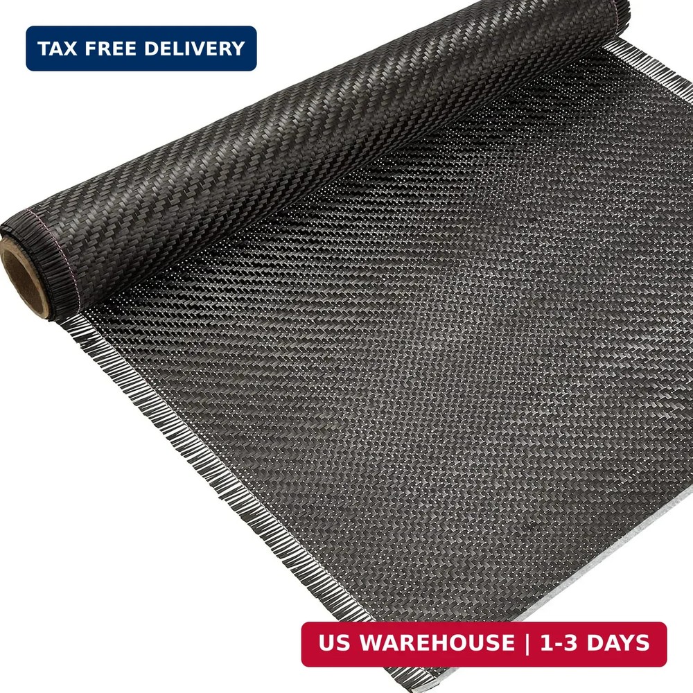 Jecery 6.5ft x 12″ Carbon Fiber Fabric Roll Pure Fabric Carbon Fiber Sheet 2 x 2