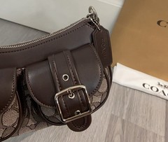 Ashton Bag In Signature Jacquard CBJ00 Silver/Oak/Maple new
