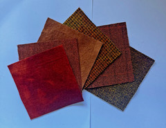 New Colors! Hand Dyed Wool -appliqué/rug/hook (6) 4.5″ Charm Sq; The Lodge