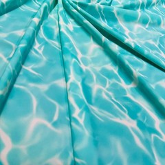 Abstract Water Waves print Spandex Fabric 4 Way Stretch By Yard for swimwear