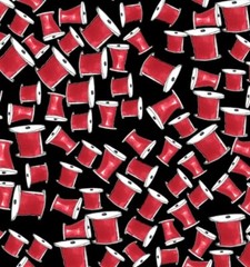 Loralie Design- Red Thread 🧵 on Black – Quilting and Crafting Cotton Fabric