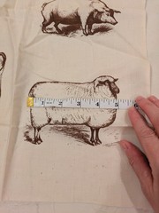 Rare Vintage 1970s Country Quilts Silk Screen Print Farm Animal Fabric For Craft
