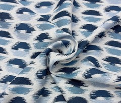 SUNBRELLA 146207 ESCAPE DENIM BLUE GEO OUTDOOR INDOOR FABRIC BY YARD 54″W