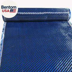 5 Ft X 1 Meter Wide (39.8 In) – Carbon Fiber Aramid Fabric – Blue – 3K – 240G/Me