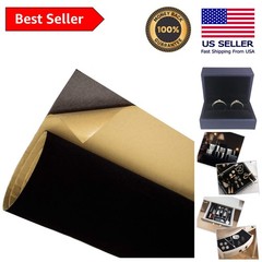 Durable Waterproof Black Velvet Drawer Liner – Self-Adhesive Fabric 17.7″ x 158″