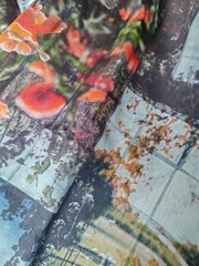 Landscape print high count cotton poplin