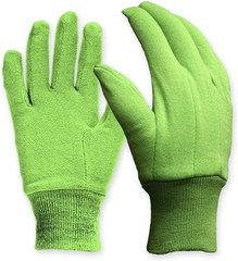 Garden Gloves, Green, Medium Medium (Pack of 1) Cotton Jersey
