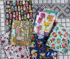 Novelty Cotton Fabric Lot Alexander Henry Michael Miller Zoo Owls Dogs Dolls