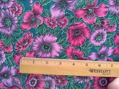 Hoffman International Country side fabric 44×41″ cotton Purple dark floral Vtg