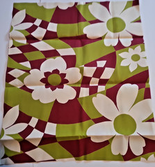 Vtg 70’s Scandinavian Floral Print Fabric Material MCM Flower Power Hippie Heavy