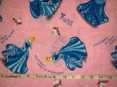 NEW Disney Princess Cinderella in Ball Gown 100% Cotton Fabric Sold By 1/2 Yard