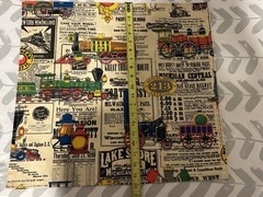 House ‘N Home fabric & draperies Train curtains 4 panels~ 21¼” W × 20” L each