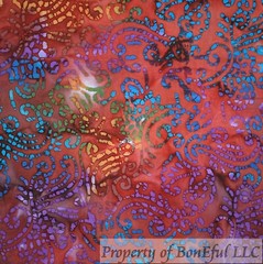 BonEFul FQ Cotton Quilt Dark Purple Tonal Swirl Scroll Girl Calico Pattern Print