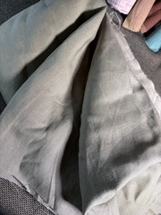 100% Flax Linen Fabric Medium Weight Piece Dyed in brown Color 46” *56″