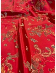 RED Chinese Dragon Brocade Jacquard Fabric 45″ Wide BTY