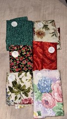 Vintage Fabric Lot 6 Floral Cotton Quilting Sewing Craft Remnants Cottage Prints
