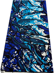 African Wax Print,100% Cotton, Sell by 6 Yards-Azure blue Navy White Black