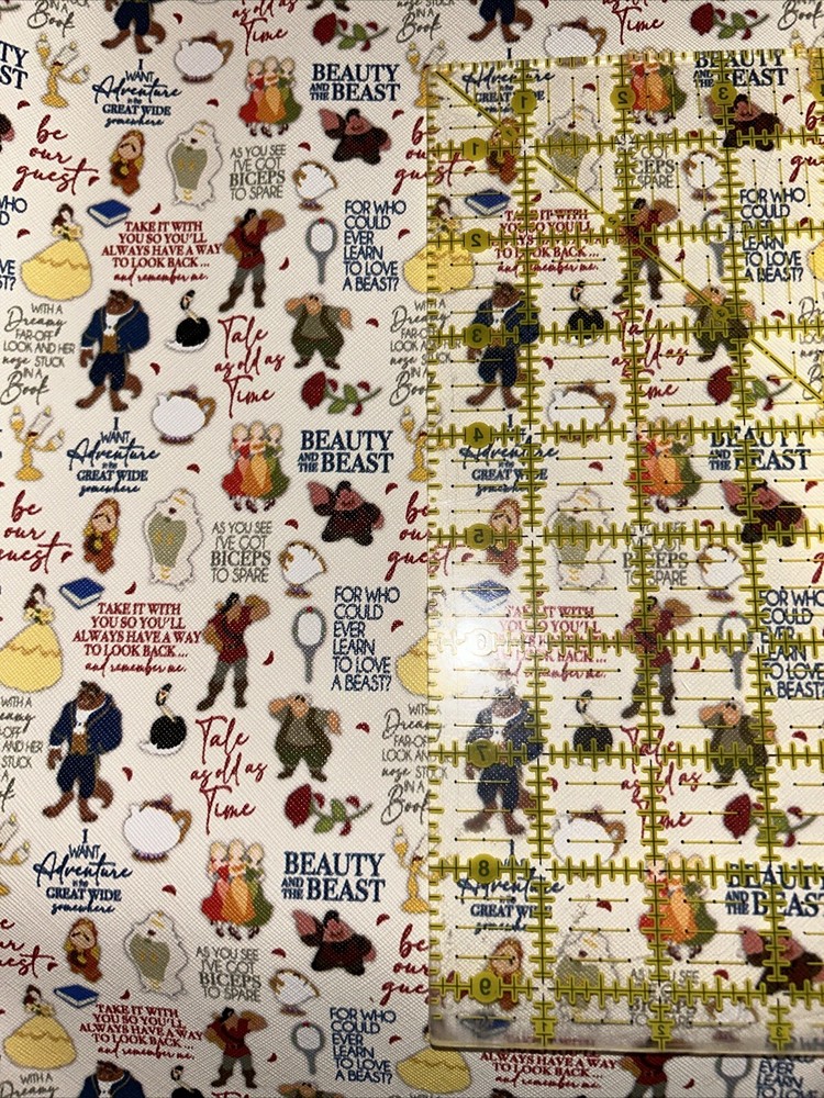 Beauty & The Beast Inspired Vinyl Faux Leather 18×13 Inch Sheet