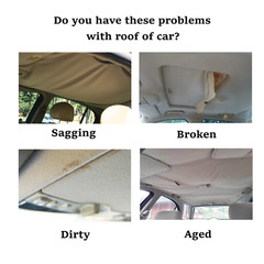 Headliner Fabric Suede with Foam-Backed Roof & Panel Lining Upholstery Renew