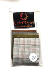 Hand Dyed Wool for appliqué, rug, crafts: (6) 4.5″ Charm Sq; Spring ETone 4.5-1