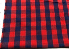Buffalo Plaid Flannel – Navy Red – 100% Cotton – Pre Shrunk – 10 Yard Piece