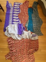 Vintage Indian Silk Sari Remnants/Fabric Scraps Lot – Saree India Crafts Art